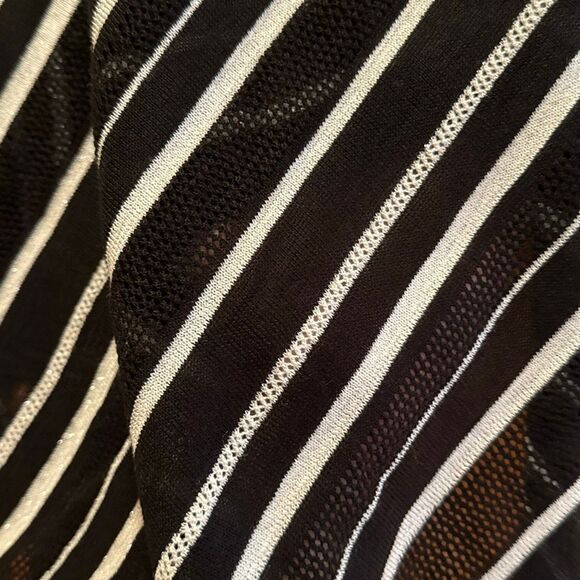 Calvin Klein Black White Striped Shawl Women’s One Size - Picture 3 of 6